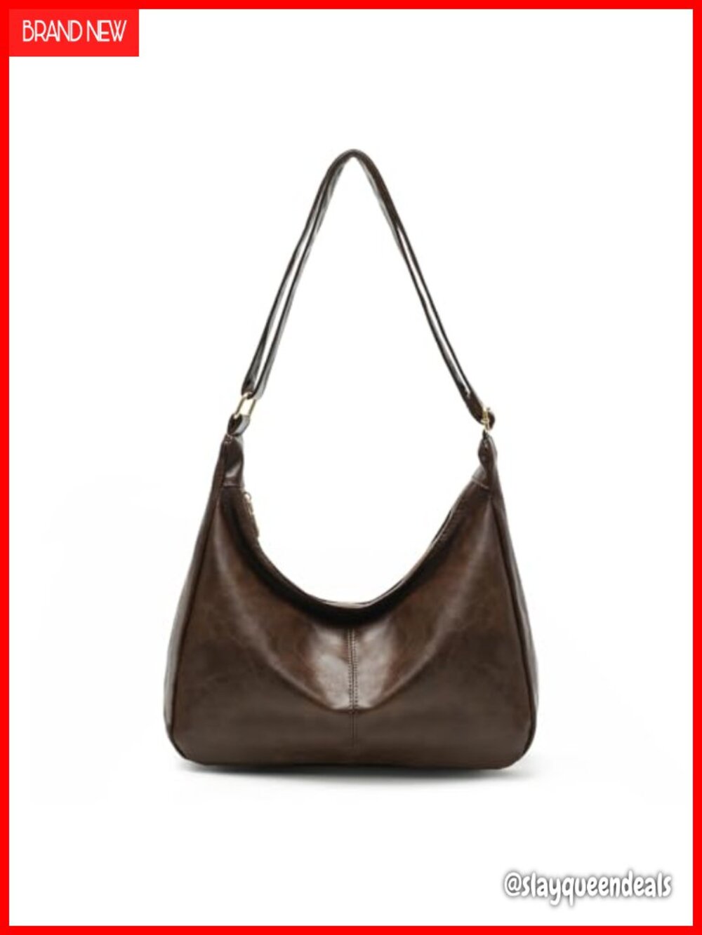 Vegan Leather Slouchy Shoulder Bag Hobo Purse Women